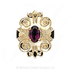GS310 AMY - 14 Karat Gold Amethyst Slide 